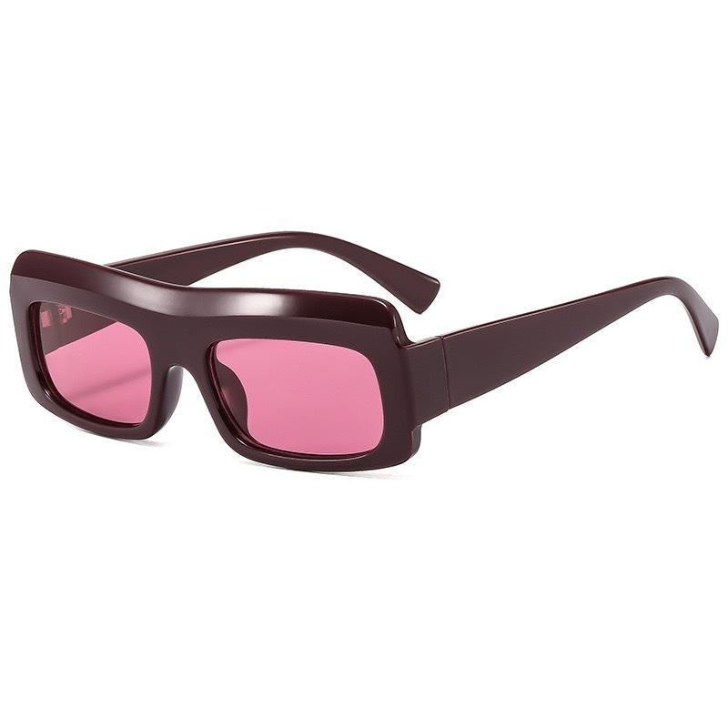 Hip-Hop Sunglasses, Square High-End Retro Glasses, Women S Casual Street Versatile Sunglasses. бордовый
