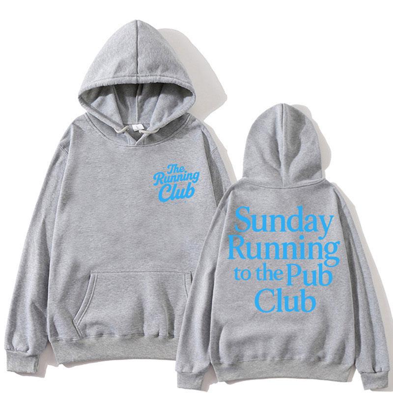 Sonntag Laufen Zum Pub Club Hoodie Herren Damen Sport Trendige Sportbekleidung Fleece Übergroß Lässig Beliebte Sweatshirts