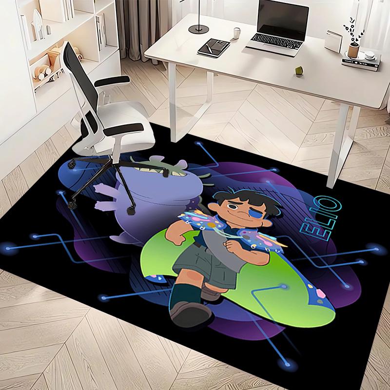 1pc Elio Ooooo & Glordon1 Print Area Rug - Soft, Washable Non-Slip Indoor Mat, Living Room, Home Office Decorative Rug,Office Decorative