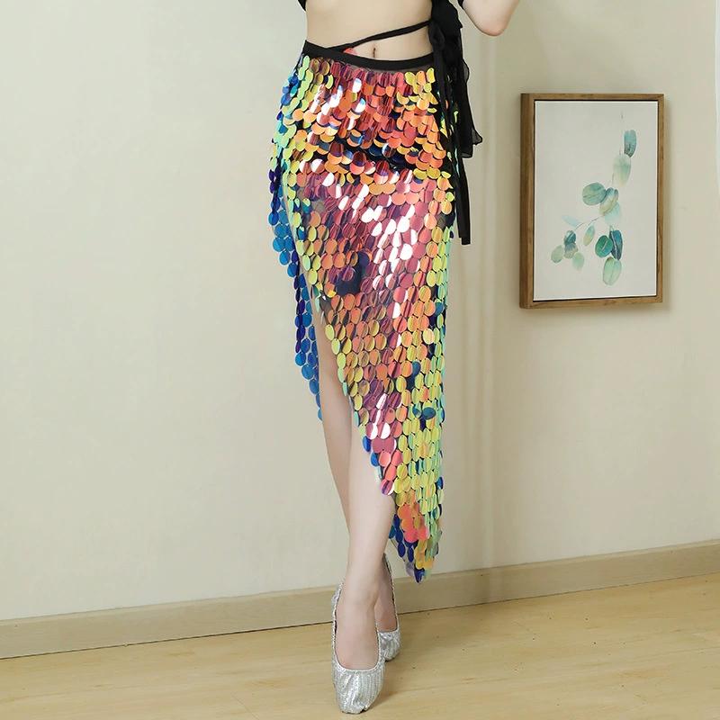 

Комплект шарфа «русалка» для танца живота, сексуальный шарф на талии с пайетками, вышитая бисером длинная юбка XL