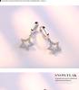 Silver-Plated Triangle Star Earrings with Micro-Paved Zirconia - Cute Women’s Ear Cuffs and Clips Jewelry