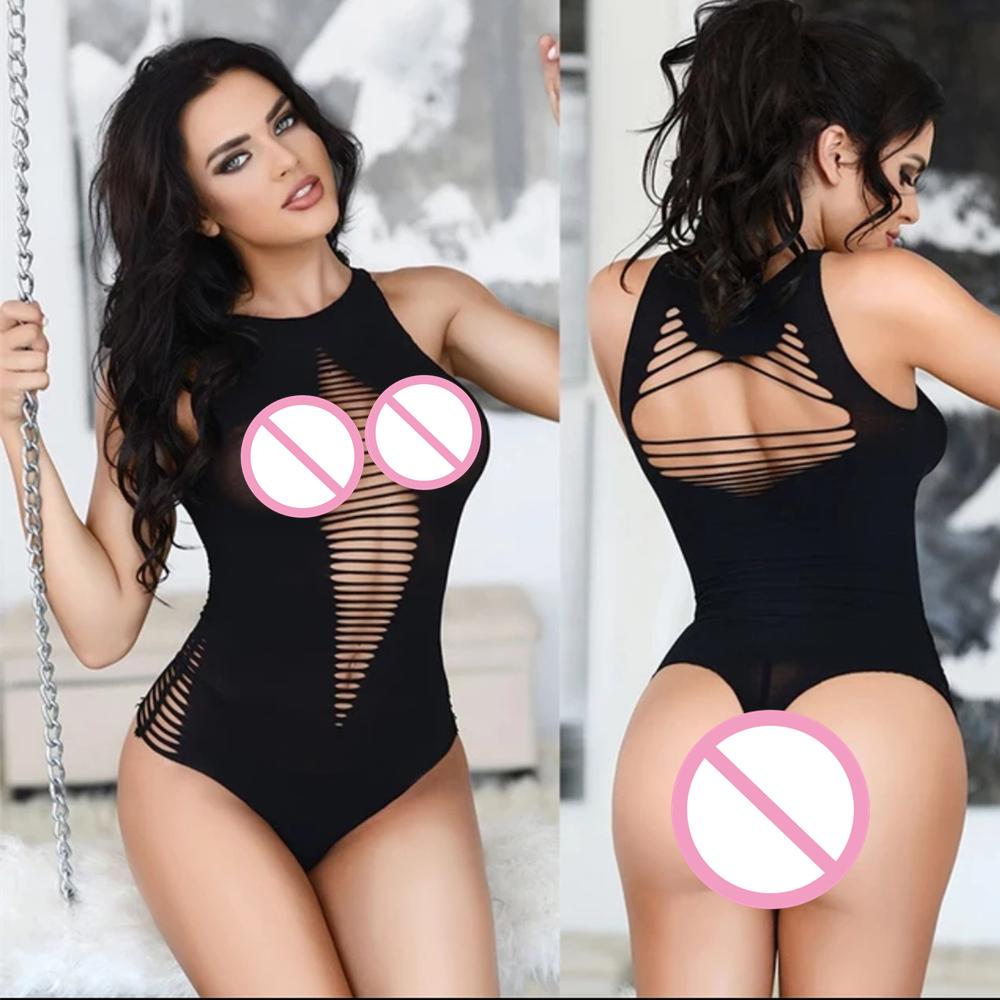 Women Sexy Lingerie Teddies Shiny Glossy Swimwear Cupless Open Crotch Teddy Thong Leotard Open Breast Bodysuit Erotic Underwear
