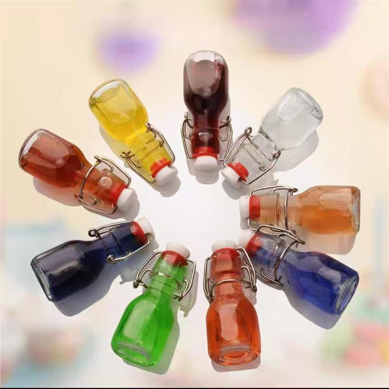 2PCS-Pack 2OZ 60ml Swing Top Bottles for Sparkling Juice Mini Glass Bottle With Swing Top For Spirit Wine MOQ1500 Custom Logo