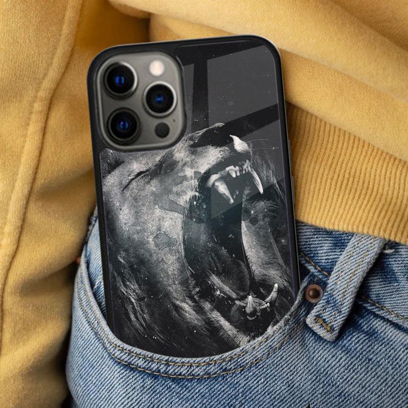 Roaring Lion Soft Phone Case for iPhone 17 Air 16e Pro max 15 Pro 13 14 Plus 11 12 MagSafe Magnetic Coque