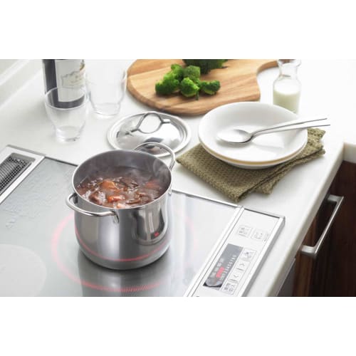 Yoshikawa Tsubame-Sanjo IH-Compatible Stew Pot, 14cm, 2L, with Graduations, IH/Direct Heat Compatible, Deep Pot with Handles, Stainless Steel, Made In