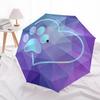 1pc Paw Heart Automatic Folding Umbrella, Heavy Duty 8 Rib Iron Frame,  Suitable for Travel, Daily Use, Birthday, Decor Gift M0105104