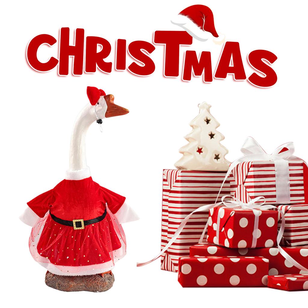 Christmas Goose Outfit Goose Statue Clothes Goose Clothes Lawn Goose Clothing for Indoor Outdoor Patio Yard Lawn Art Decor