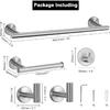 NearMoon 5 Pcs Bathroom Hardware Set SUS 304 Thicken Stainless Steel-Towel Bar Set Include 16" Towel Rod+Toilet Paper Holder+3 Multifunctional Hooks