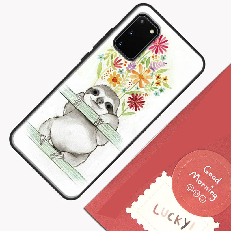 

Cute Sloths Watercolor Phone Case For Samsung Galaxy S24 S26 Ultra S20 S21 S22 S23 S25 Plus S10 S25 FE Cover Shell Galaxy S23 Plus
