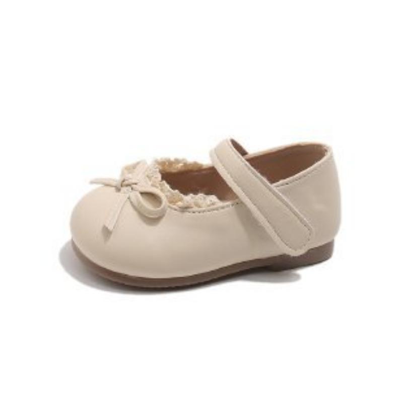 Kids Bow and Lace Trim Mary Jane Casual Flats 16 хаки