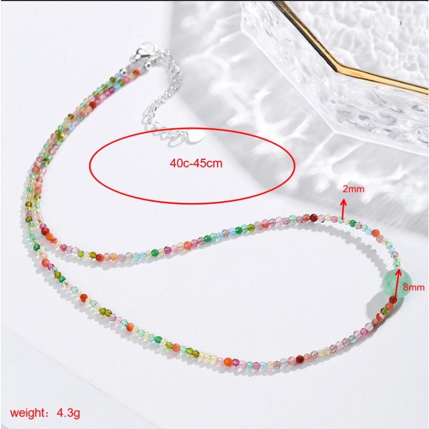 Natural Crystal Pendant, Amethyst, Bead Necklace, Xiaomi Beads, Collarbone Chain, Bohemian Jewelry