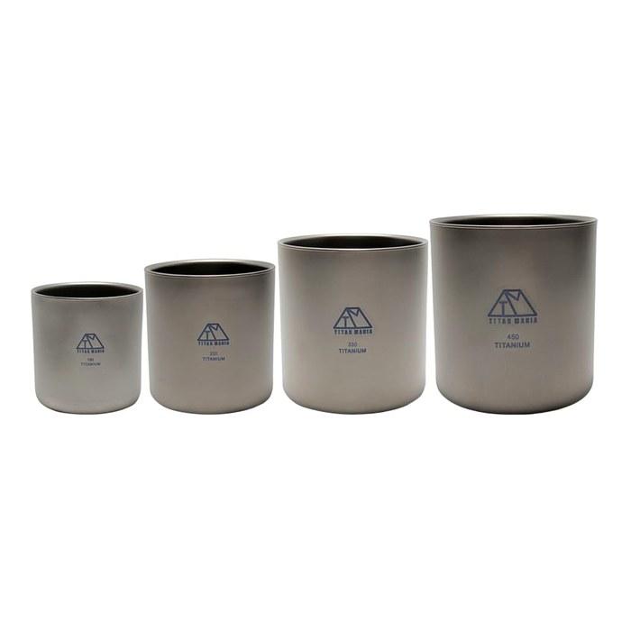 TITAN MANIA Cup Titanium Double Wall 4-Piece Set (S/M/L/LL)