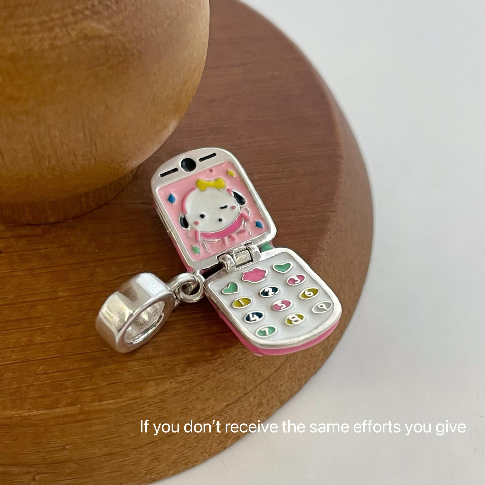 

Детское двухстороннее ожерелье с подвеской Love Puppy из стерлингового серебра 925 пробы с розовой эмалью