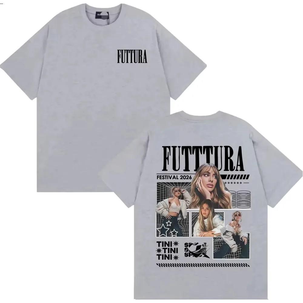Singer Tini Stoessel Futtura Album 2026 Merch TShirt Unisex Retro Aesthetic TShirt Comfortable Cotton Short Sleeve TShirt