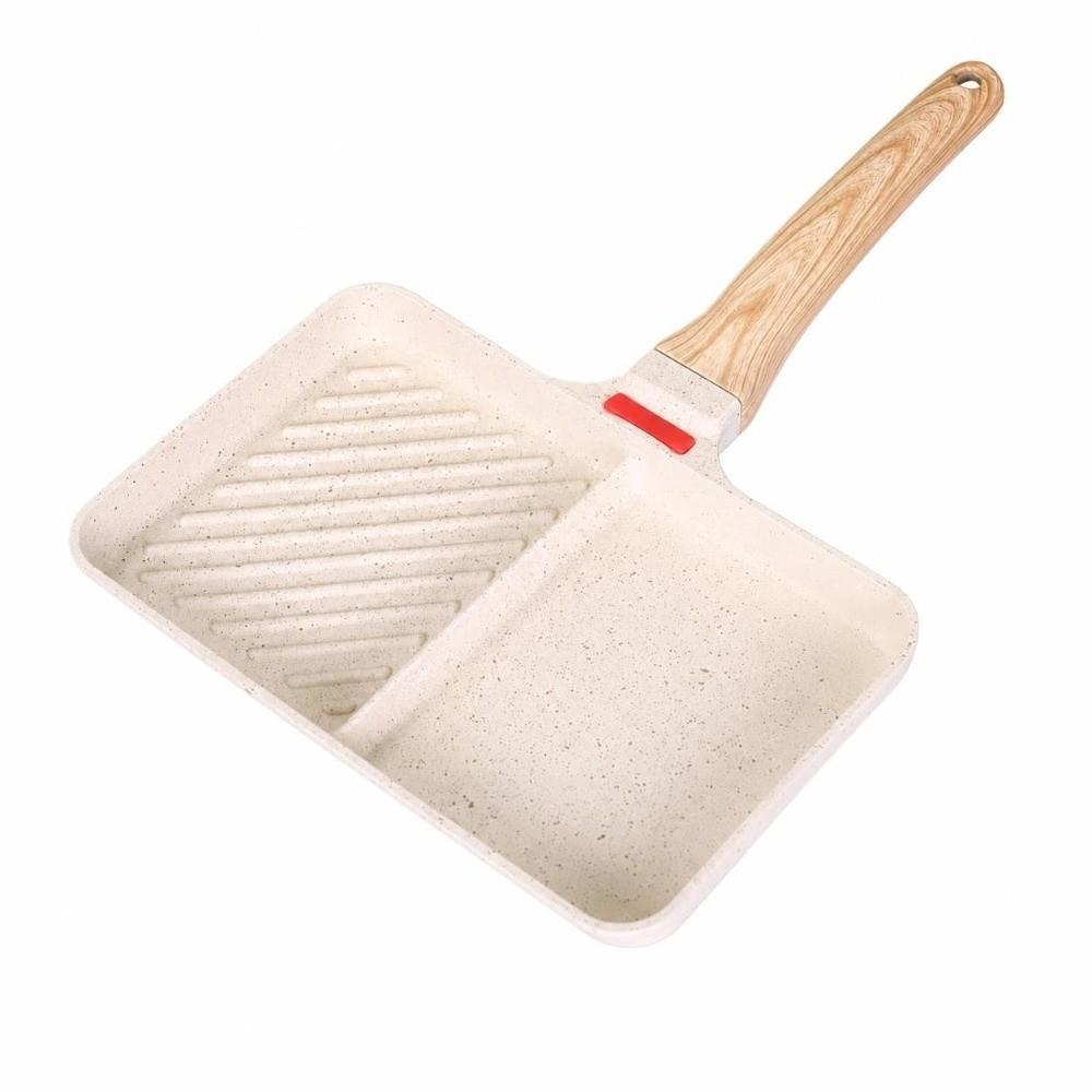 Temperature Sensing Breakfast Skillet Maifan Stone Coating Steak Frying Pan Breakfast