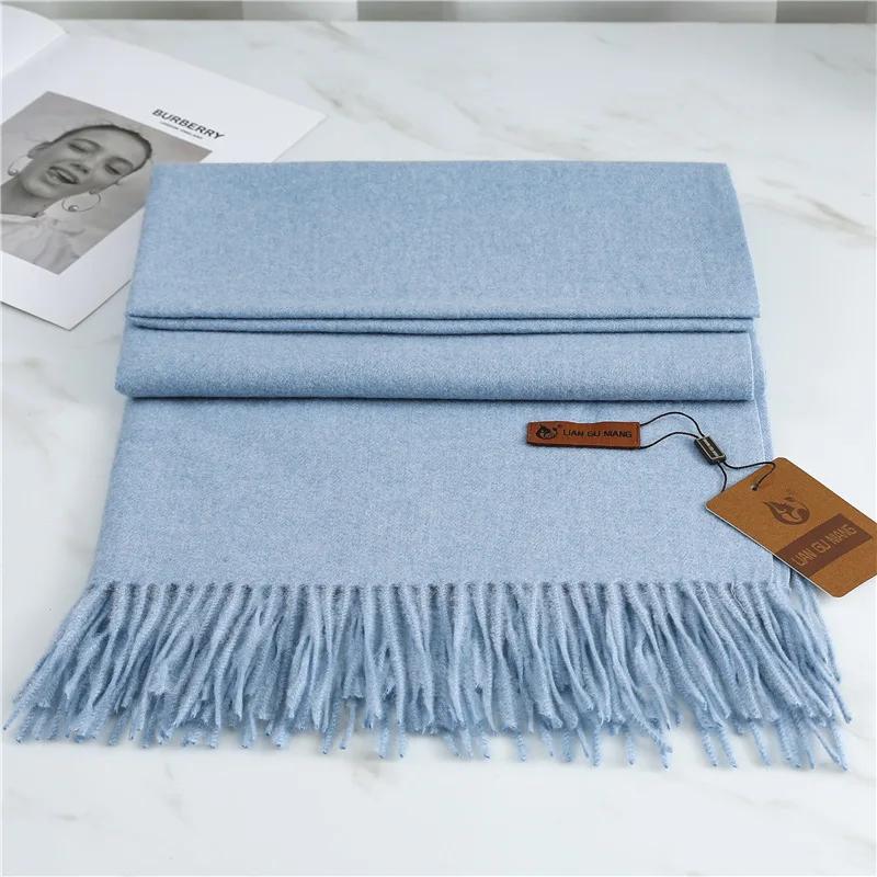 New Imitation Cashmere Thickened Warm Solid Scarf Winter for Men Women Shawl Fashion Neck Bib Long Scarves Headband Muffler