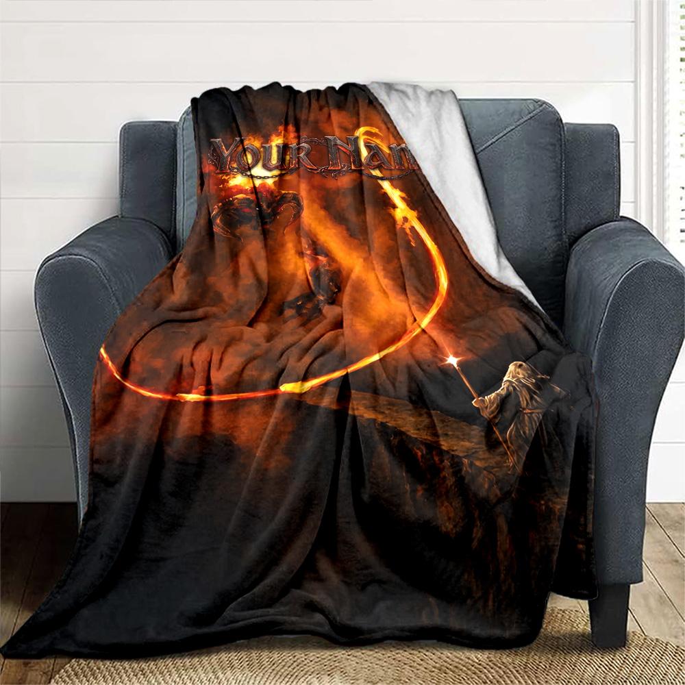 Lord Rings Personalized Name Blanket Multi-purpose Personalized Blanket Durable Comfort for Living Room Chair Bed Bedding for All Occasions