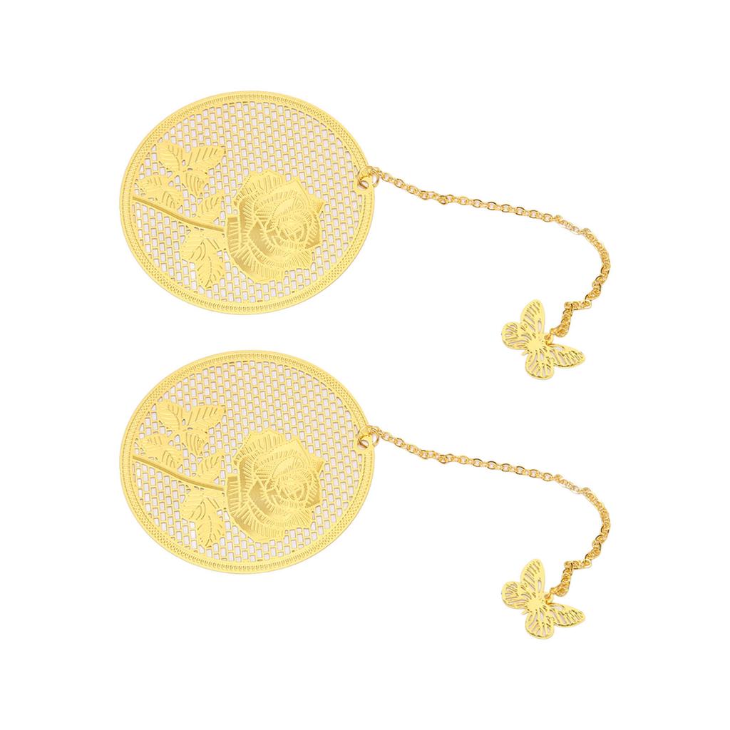 2pcs Leaf Vein Bookmark Exquisite Vintage Chinese Style Hollow Out Metal Bookmark for Student Office Birthday Present