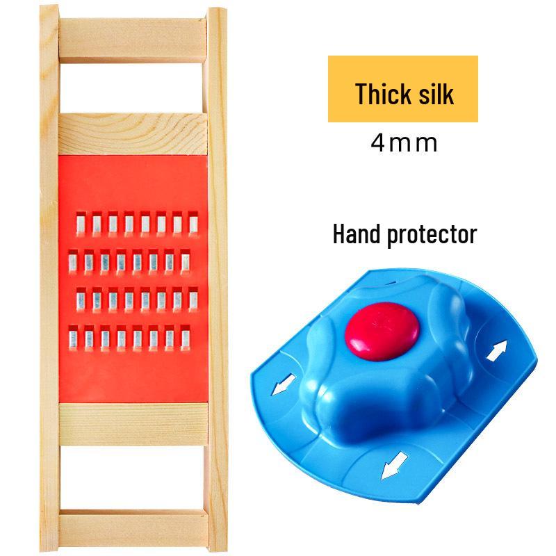 Doppelter Kartoffelschneider mit Handschutz: Reibe aus Massivholz zum groben und feinen Reiben, für Julienne-Scheiben und für den Haushaltsküchengebrauch.