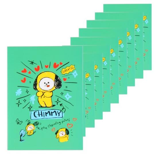 BT21 Middle & High School Lined Notebook, 10 Pcs Set, 4 Options (TATA, MANG, CHIMMY, COOKY)