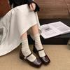 Square Head Shallow Mouth Thick High Heel Single Shoes Women's 2025 New Spring Versatile Retro Height-increasing Mary Jane Shoes