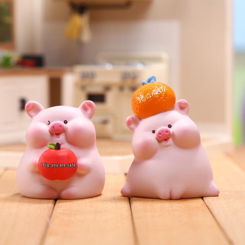 Piglet Mini Ornament for Girl's Room or Car Center Console Decor