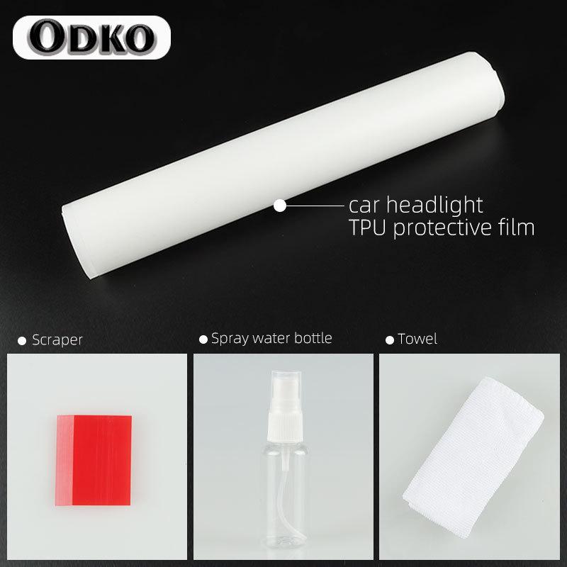Car Headlight Protective Film Front Light Transparent Smoked Black TPU Sticker For Alfa Romeo Stelvio 949 2017-On