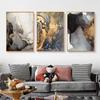 Nordic Grey Golden Fluid Art Marble Texture Abstract Wall Art Canvas Poster And Print For Modern Home Living Room Decoration