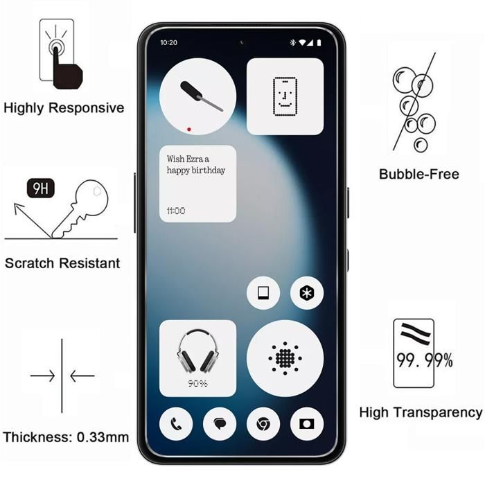 Tempered Glass for Nothing Phone 3a Lite [2-Pack] Phonillico® Screen Protector