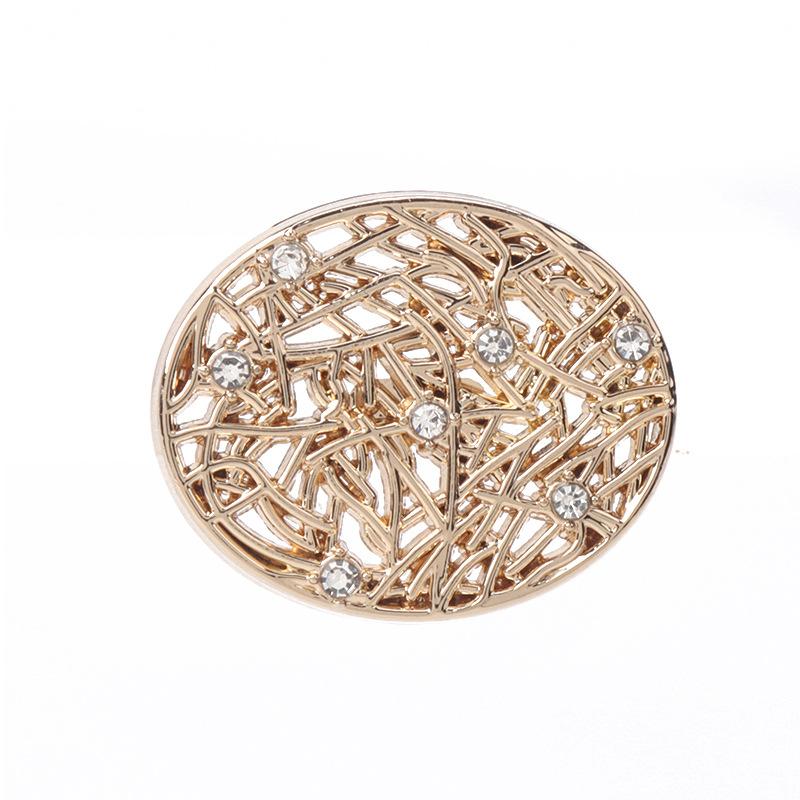 5pcs Geometric Metal Hollow Diamond Buttons High-End Fashion Coat Trench Coat Sweater Gold Buttons Buttons