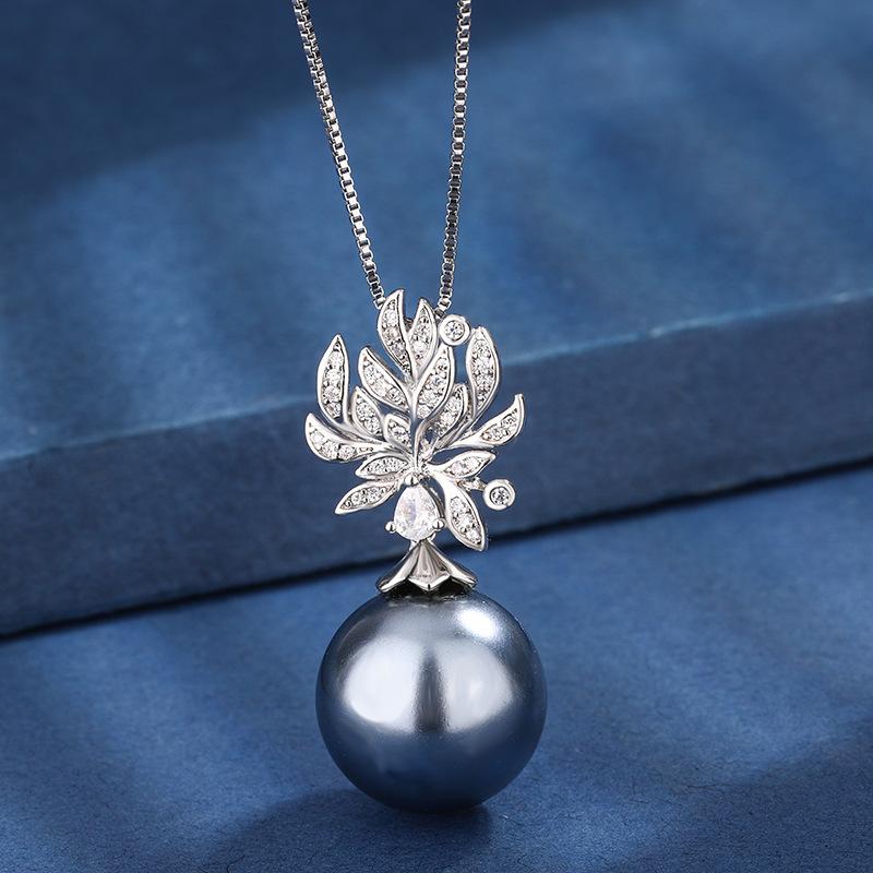 Jewelry Copper Bottom Gold-Plated Inlaid Pearl Temperament Creative Set Women 16-14Mm