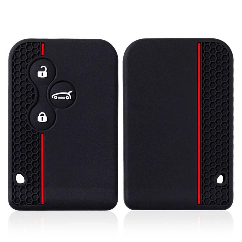 Silicone Remote Car Key Case Cover Shell Keyring For Renault Clio Logan Megane 2 3 Scenic Koleos 2 Region Keychain Holder