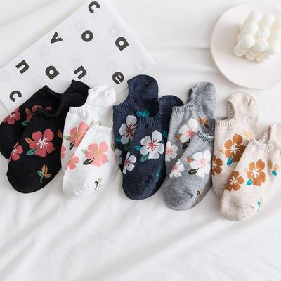 Women's Hibiscus Hawaiian Flower Slippers/Fake Socks (10 Pairs)
