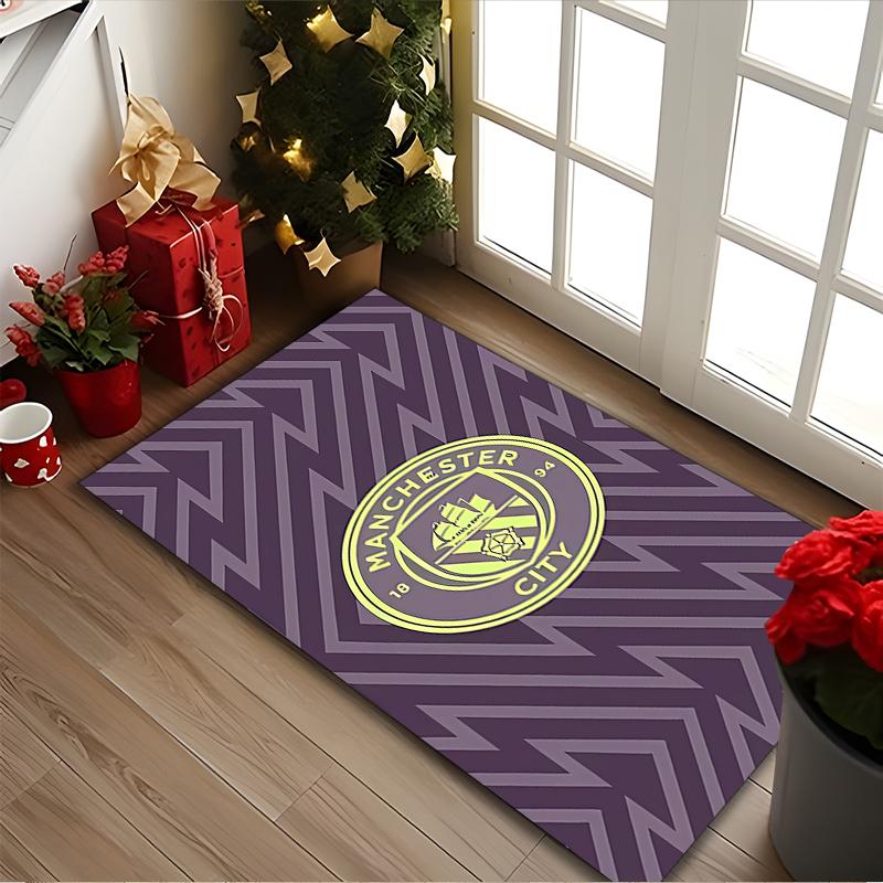 Manchester United Manchester City Rug Ideal for Reading Room, Multi-purpose Office Chair Sofa Carpet, Anti-slip Printed Home Area Rug