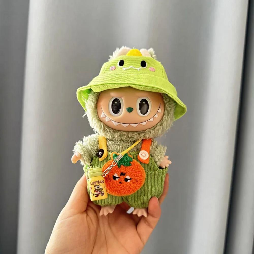 Cute Mini Plush Doll'S Bib Pants 17cm Labubu I II Idol Dolls Sitting Party Clothing Outfit Accessories For Korea Kpop Exo