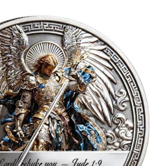 1/2/3 Peças Moeda Colecionável de Arcanjo Dupla Face Escultura em Metal St. Moeda de Lembrança de São Miguel Token Desafio da Fé Cristã Decoração Presente Religioso