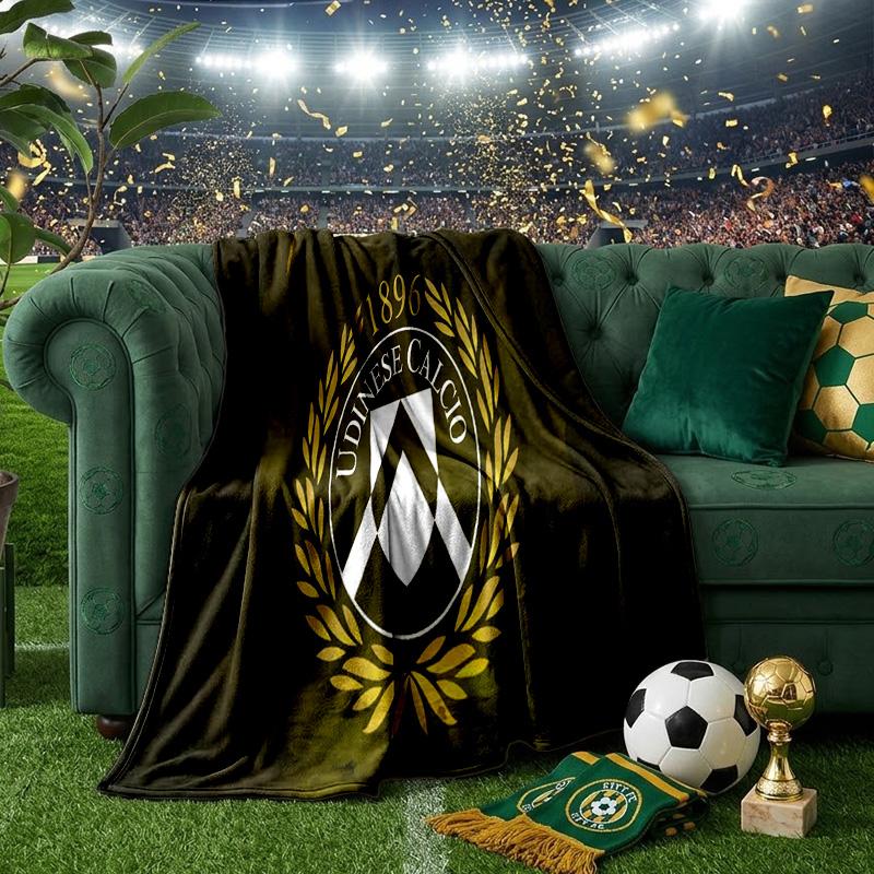 Udinese-Calcio Crest Design Throws Blanket Flannel Blankets Plush for Couch Bed Gifts for Men Women Travel picnic blanket Christmas fan gifts