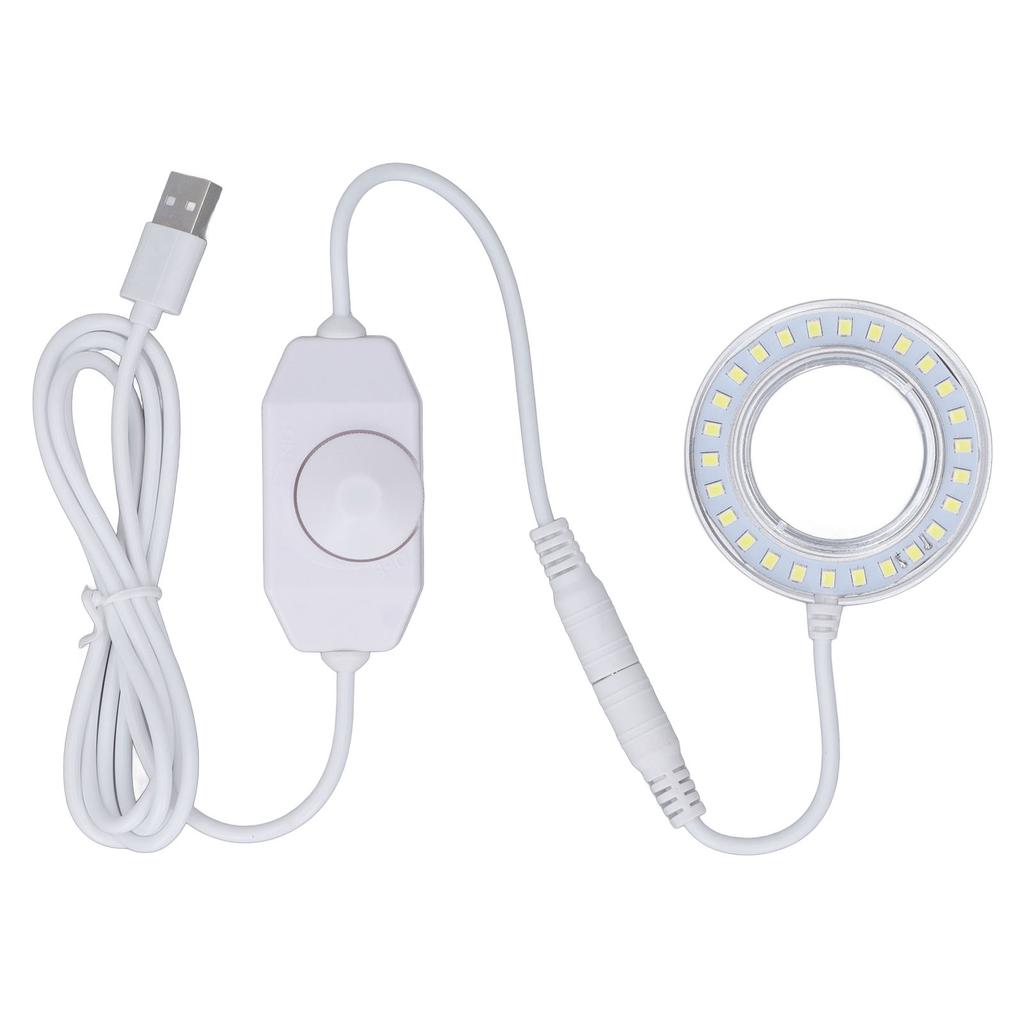Microscope Lighting Lamp Spiral Buckle Adjustable Brightness LED Ring Light with Regulator