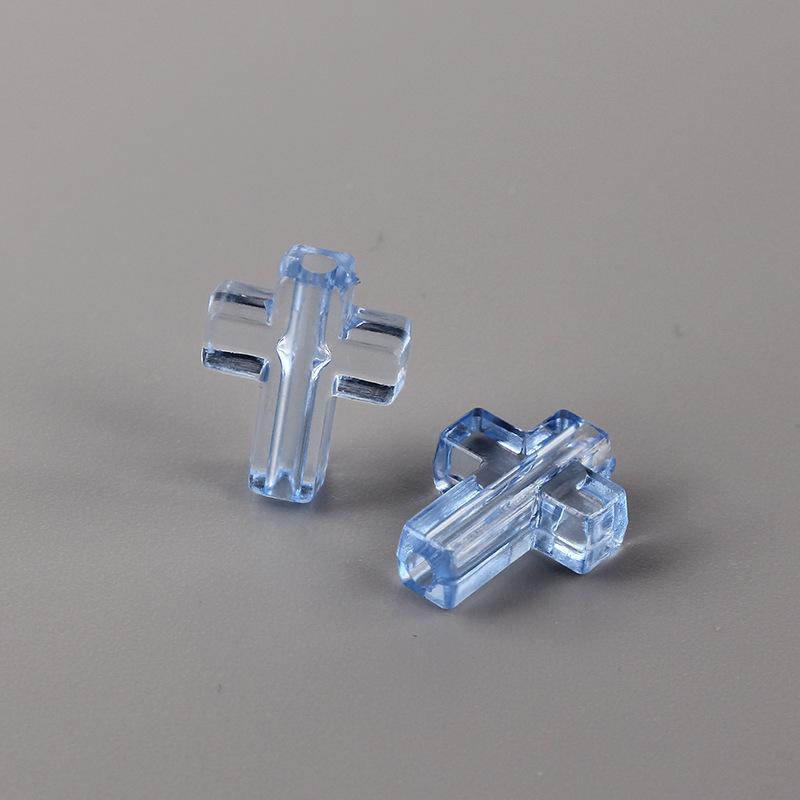 Z51 50PCS Cross Transparent Shape Spacer DIY Texture Jewelry Handmade Bracelet Necklace Decoration Accessories Trend Material
