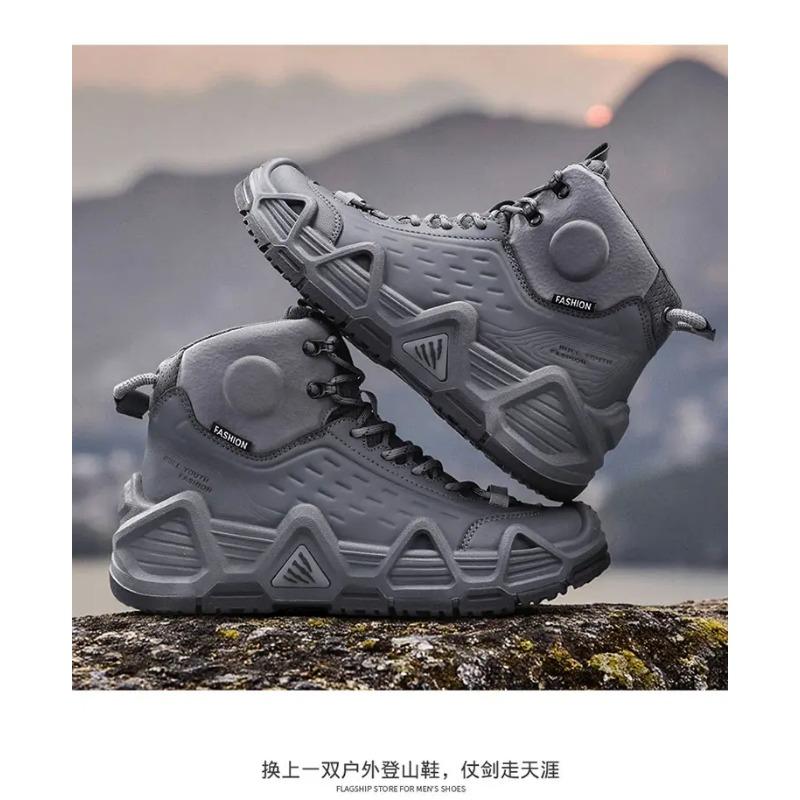 Outdoorowe buty turystyczne za kostkę, na każdą pogodę, męskie, antypoślizgowe, trwałe i oddychające buty do wędrówek i wspinaczki na każdą porę roku