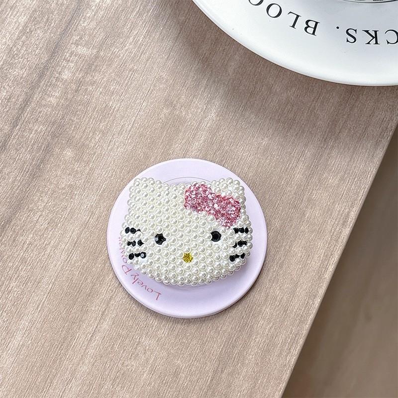 

Magnetic Suction Phone Airbag Holder KT Cat Pearl Retractable Desktop Lazy Cartoon Decoration Gift Simple Niche Ring