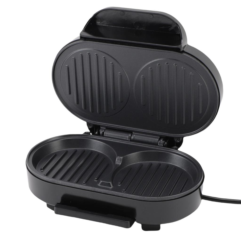 Dual Breakfast Sandwich Maker Fast Cooking Non Stick Egg Burger Machine for Home Use Silver Black