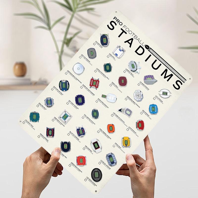 

Football Stadium Tin Plaque Poster Customized Wall Art Retro Vintage Metal Signs for Room Decoration Bedroom Decorations Decor 7.9x11.8In(20x30cm)