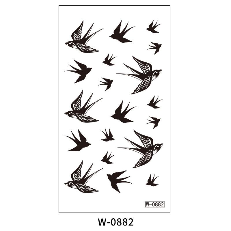 

Мультяшная тату-наклейка водостойкая простая буквенно-цифровая временная татуировка одноразовая татуировка 75 * 140MM (die)