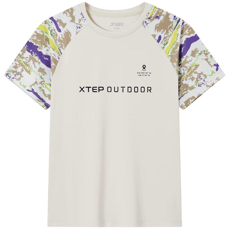 XTEP Boys  Sporty Color-Block Quick-Dry T-Shirt 160