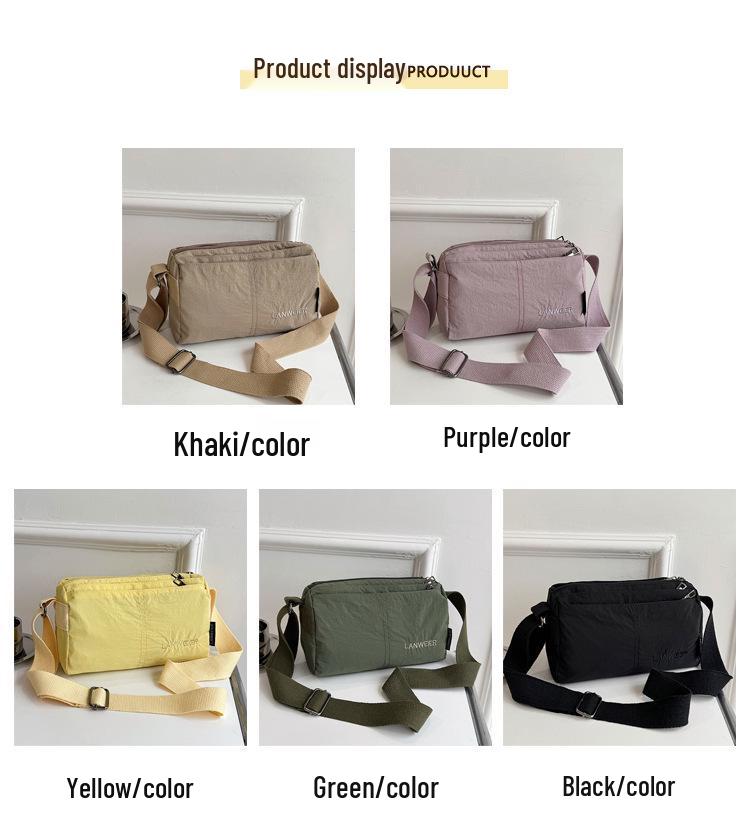 Women's Lightweight Solid Color Square Crossbody Bag - Casual Fashion, Large Capacity for Travel and Commuting
