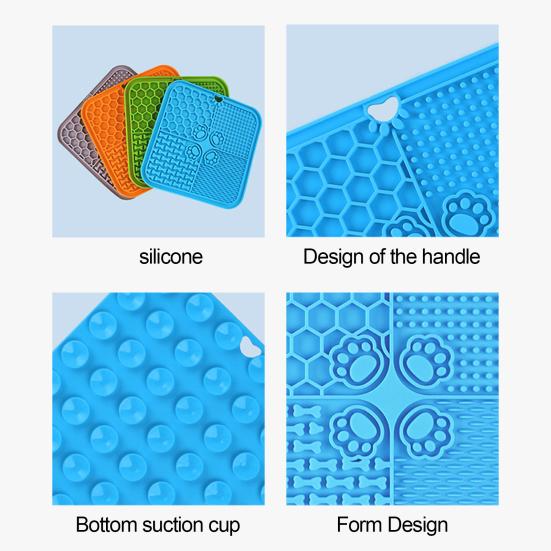 Dog Lick Mat with Suction Cup Interactive Pet Feeding Mat for Slow Feeding Anxiety Relief Pet Licking Pad for Large Small Dogs Cats