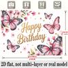 Party Backdrop Floral Butterfly Pink Flat Banners Celebrations Wedding Enthusiasts Photo Booth Background Front Door Decor