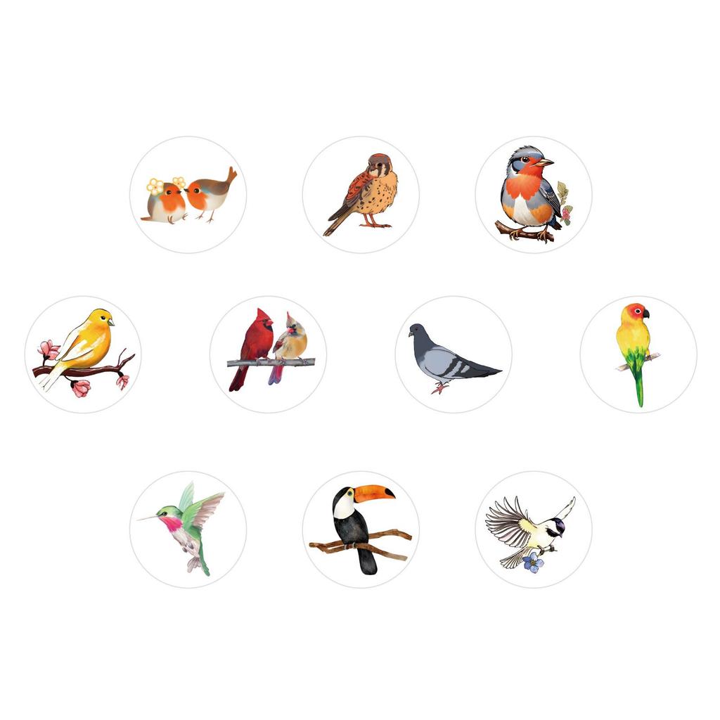 500 Cartoon-Tier- & Vogelaufkleber/Rolle - Kreative Journal- & Belohnungsaufkleber