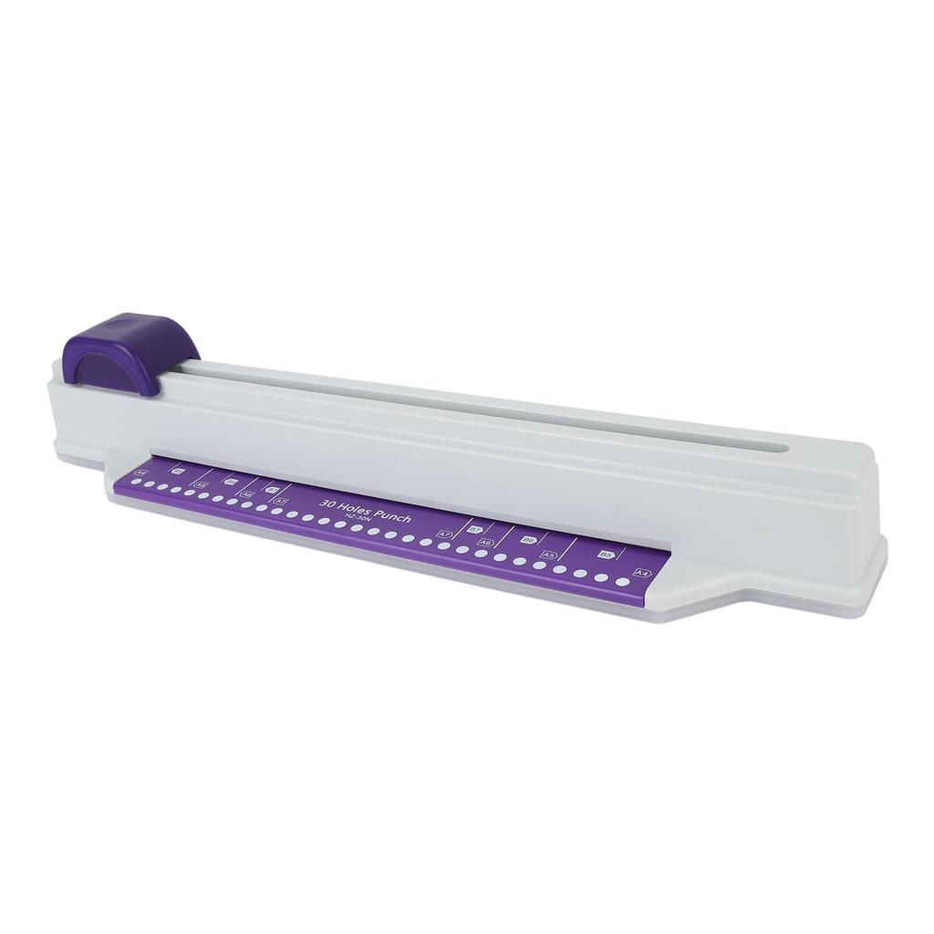 30 Hole Punch 6 Sheet Capacity Hand Push A4 Paper Punch Binding Machine with 4 Loose Leaf Strips
